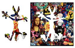 Mona Lisa by Auguste - Original Glazed Mixed Media on Aluminium sized 32x32 inches. Available from Whitewall Galleries